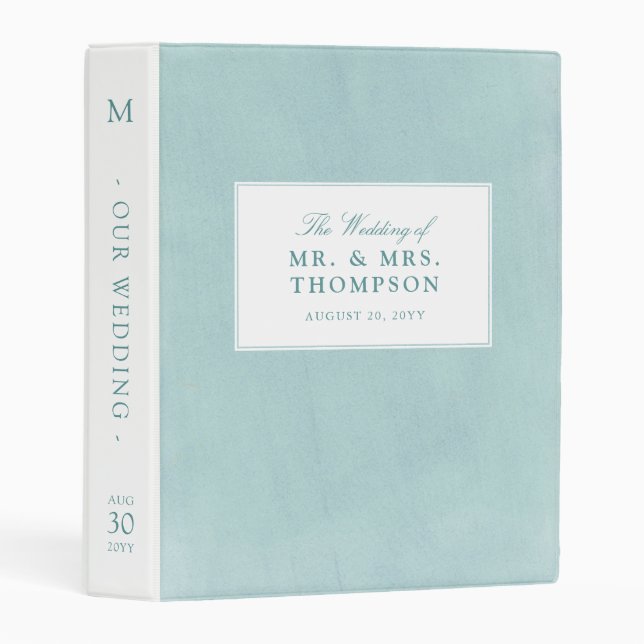 Debonair Turquoise Guestbook/Planner Mini Binder (Front/Spine)