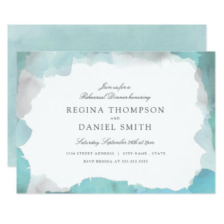 Debonair Turquoise Rehearsal Dinner Card