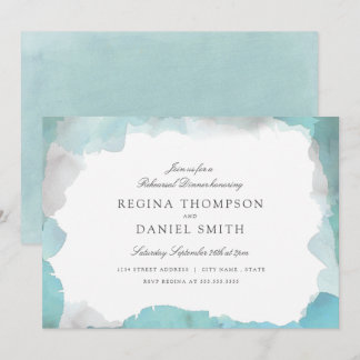 Debonair Turquoise Rehearsal Dinner Invitation