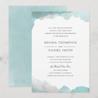 Debonair Turquoise Wedding Invitation