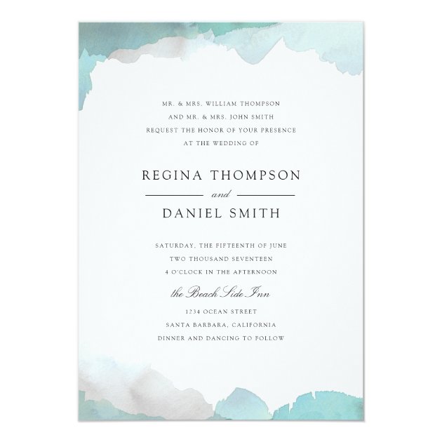 Debonair Turquoise Wedding Invitation