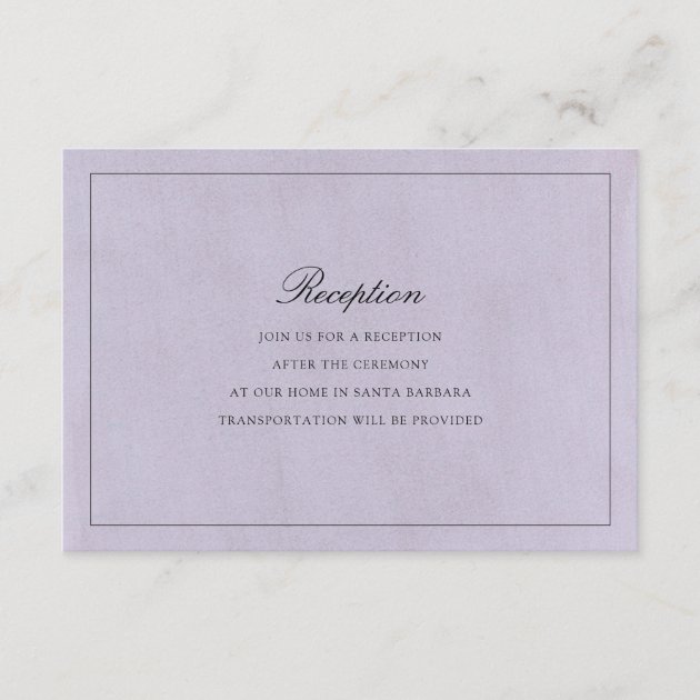 Debonair Wedding Reception Card