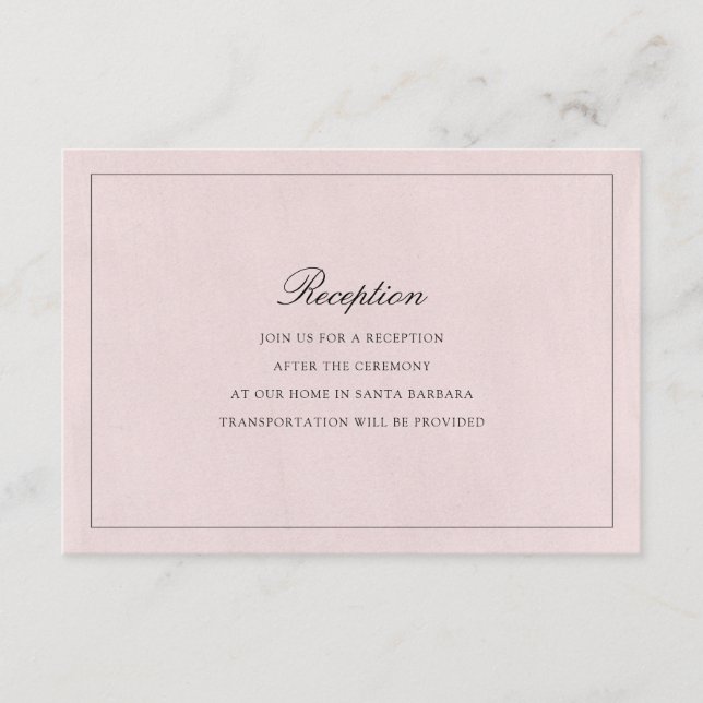 Debonair Wedding Reception Card (Front)