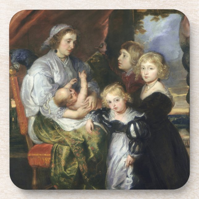 Deborah Kip and Her Children Drink Coaster (Front)