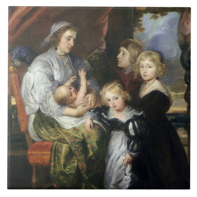 Deborah Kip and Her Children Tile (Front)