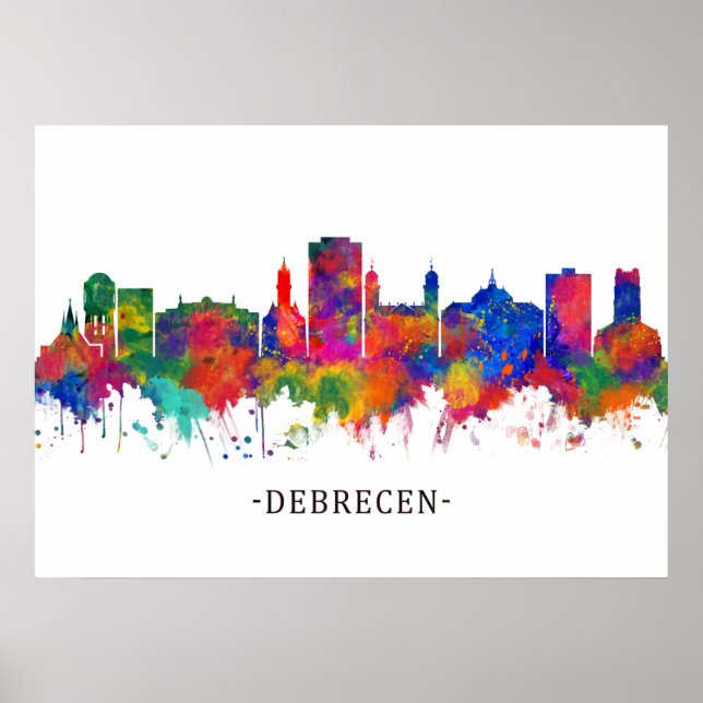 Debrecen Hungary Skyline Poster (Front)