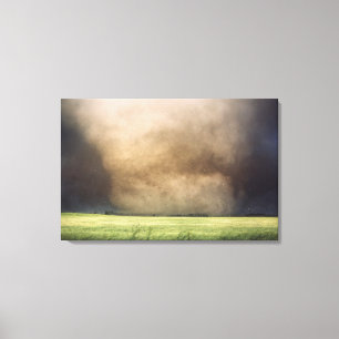 Debris flies just after this violent tornado destr canvas print