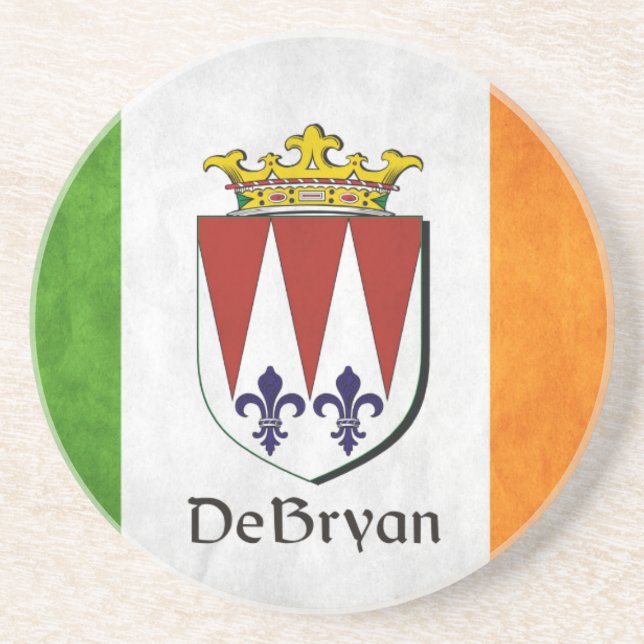 DeBryan Irish Flag Drink Coaster (Front)