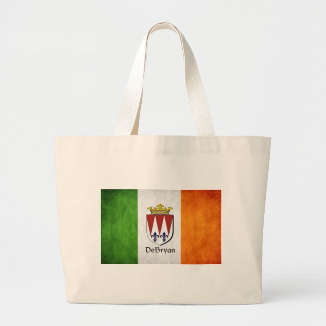 DeBryan Irish Flag Large Tote Bag (Front)