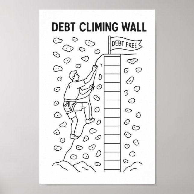 Debt Climbing Wall Payoff Tracker  Poster (Front)