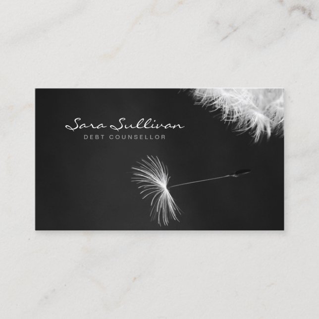 Debt Counsellor Business Card Dandelion Closeup (Front)