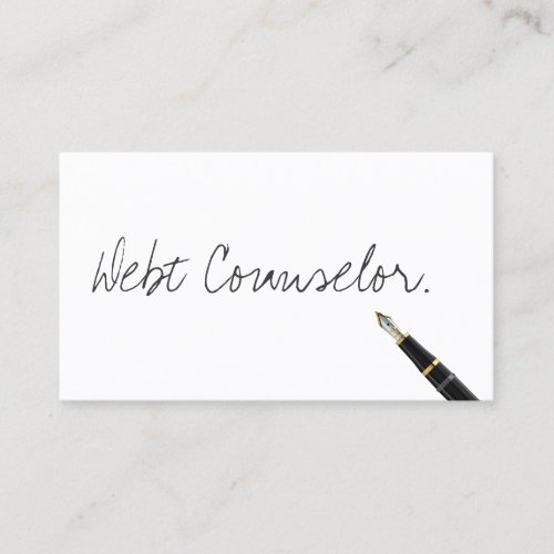 Debt Counselor Handwritten Script Business Card