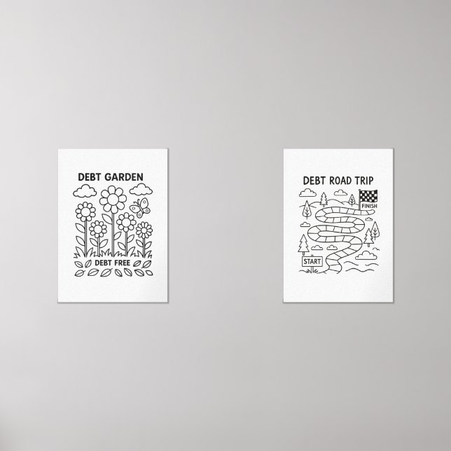 Debt Garden Payoff Tracker Coloring Sheet  Wall Art Sets (Front)