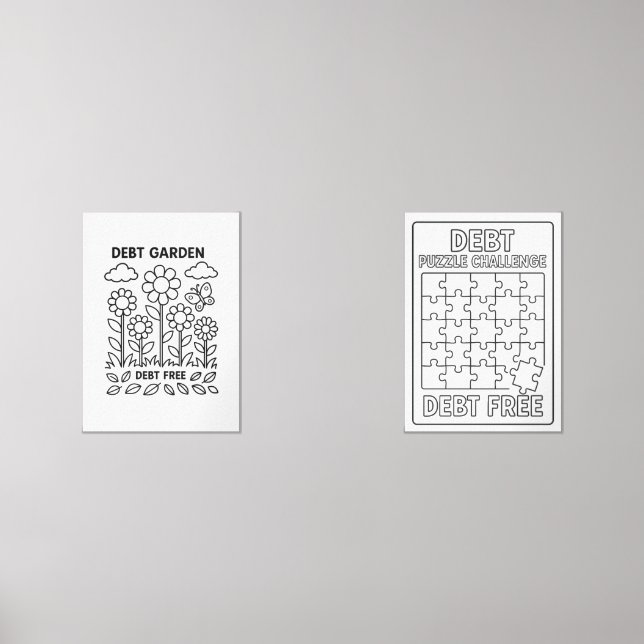 Debt Garden & Puzzle Payoff Tracker Sheet  Wall Art Sets (Front)