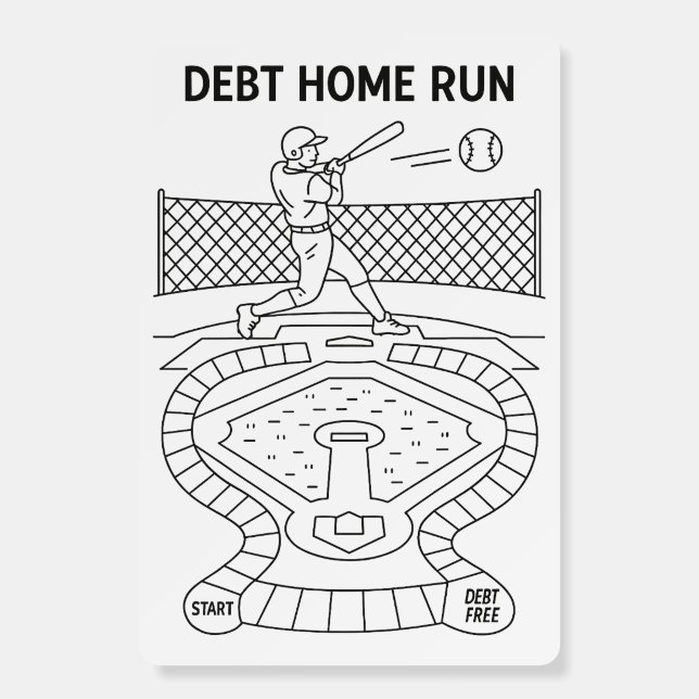 Debt Home Run Payoff Tracker Game Baseball Theme Foam Board (Front)