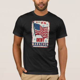 Debt Marathon Mile 27 Of 26 Funny Finance Retro Gr T-Shirt