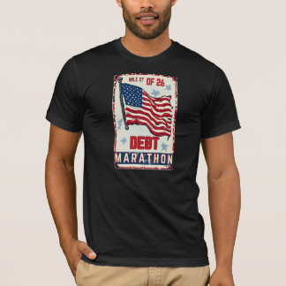 Debt Marathon Mile 27 Of 26 Funny Finance Retro Gr T-Shirt