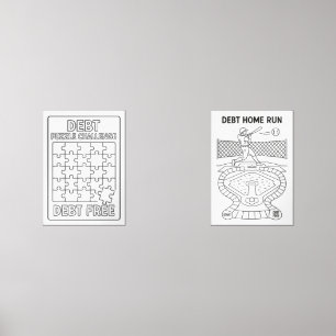 Debt Puzzle and Home Run Challenge Payoff Tracker  Wall Art Sets