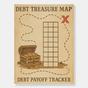 Debt Treasure Map Payoff Tracker Game Vintage  Foam Board