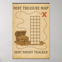 Debt Treasure Map Payoff Tracker Game Vintage 