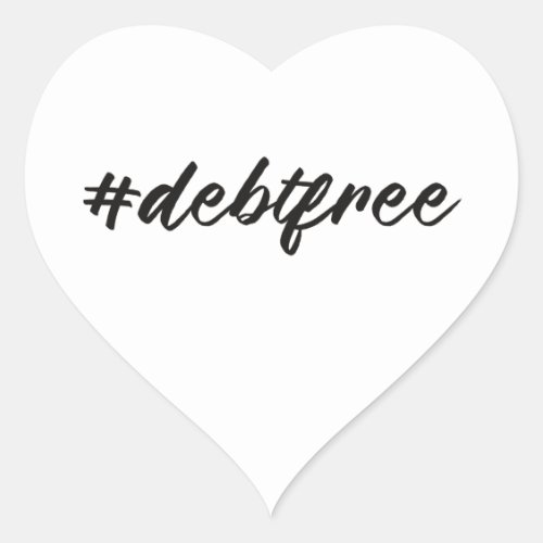 debtfree Hashtag Debt Free Brush Pen Heart Sticker