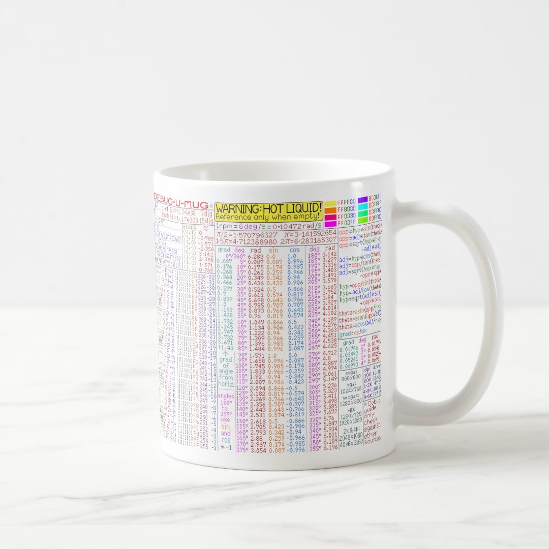Debug-u-Mug. Programmers' Quick Reference Mug. Coffee Mug | Zazzle