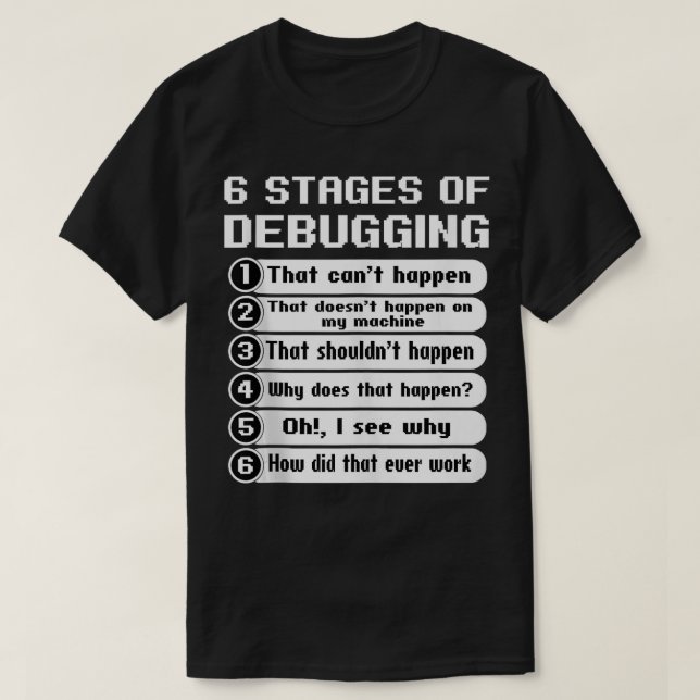 Debugging Bug Coding Computer Science Programmer C T-Shirt (Design Front)
