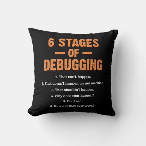 Debugging Coder Bug Coding Computer Programmer Throw Pillow
