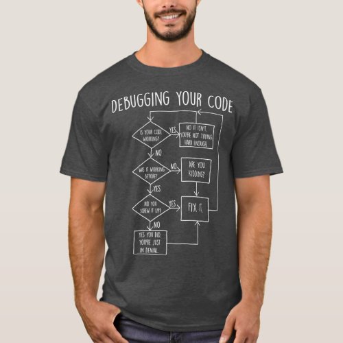 Debugging Flowchart  Computer Programming Coding T_Shirt