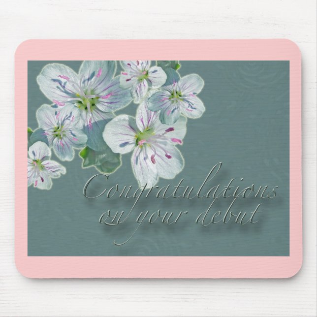 Debut Congratulations Spring Beauty Wildflower Mouse Pad (Front)