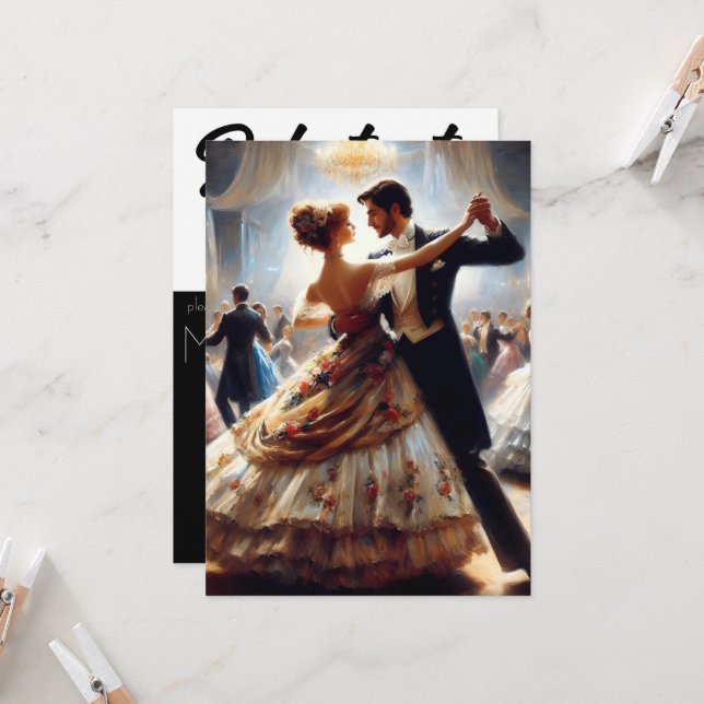 Debutante Ball Cotillion Ballroom Dancing Invitation (Front/Back In Situ)
