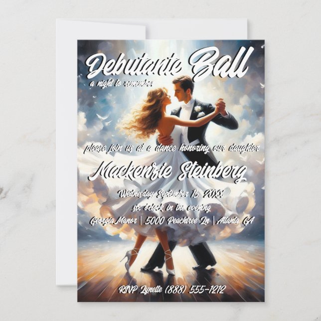 Debutante Ball Cotillion Ballroom Dancing Invitation (Front)