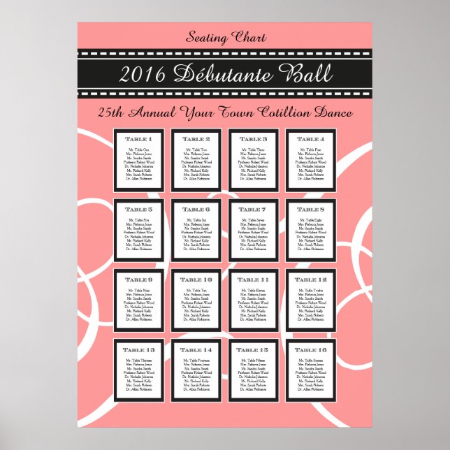 Debutante Ball / Sweet Sixteen Seating Chart (Front)