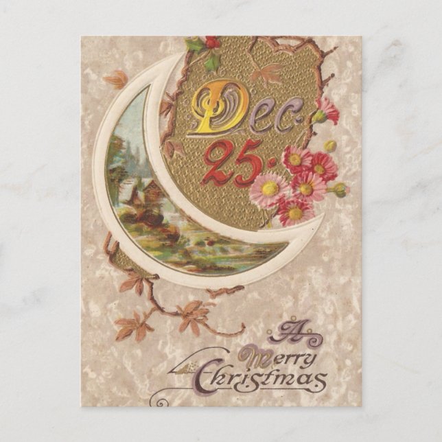 Dec. 25th Christmas Vintage Card (Front)
