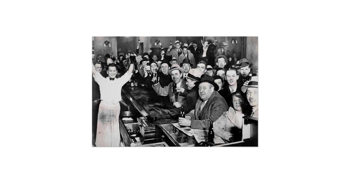 End of Prohibition Poster Black And White Vintage Photo Poster Canvas  Painting Posters And Prints Wall Art Pictures for Living Room Bedroom Decor