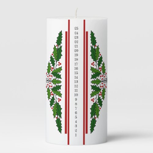 Dec Christmas Countdown Pillar Candle