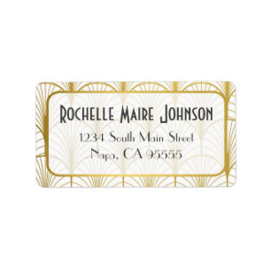 Decadence Golden Art Deco Address Labels