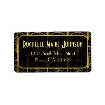 Decadence Golden Art Deco Address Labels by Trifecta_Designs at Zazzle