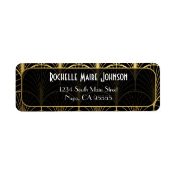 Decadence Golden Art Deco Return Address Labels by Trifecta_Designs at Zazzle