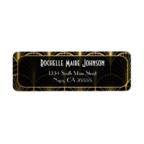 Decadence Golden Art Deco Return Address Labels