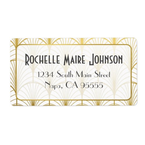 Decadence Golden Art Deco Shipping Address Labels