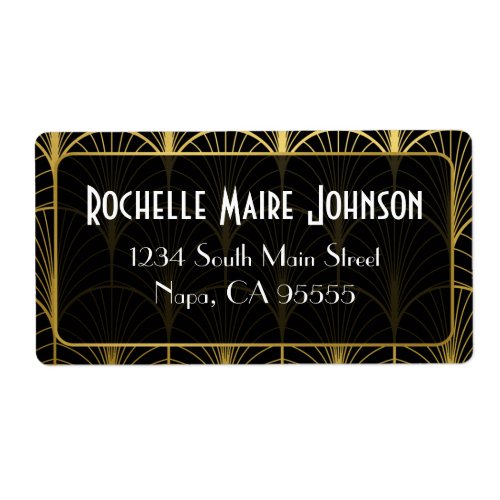 Decadence Golden Art Deco Shipping Address Labels