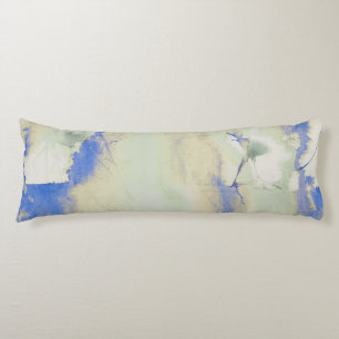 Decadence Watercolor In Pale Green And Blue Body Pillow