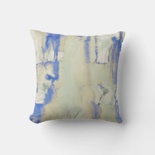 Decadence Watercolor In Pale Green And Blue Throw Pillow