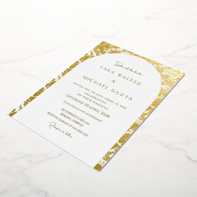 Decadent Arch Gold Foiled Wedding Invitation Foil Invitation (Rotated)