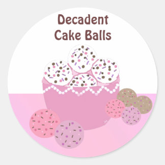 Decadent Cake Balls Classic Round Sticker