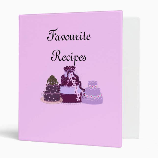 Decadent Cakes Favorite Recipes Binder (Front/Inside)