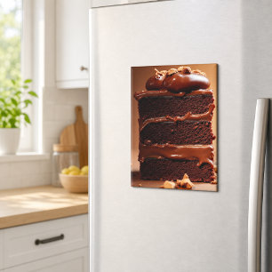 Decadent Chocolate Cake Slice Magnet