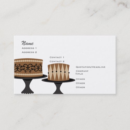 Decadent Chocolate Cakes Business Cards