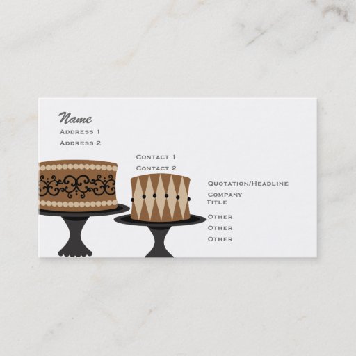 Customizable Decadent Chocolate Cakes Business Cards